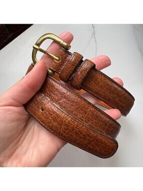 Vintage Coach Buffalo Leather and Brass Belt Sz M 30in